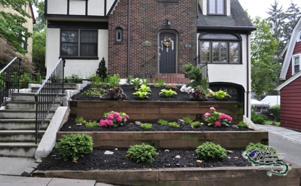 garden terrace in front of house