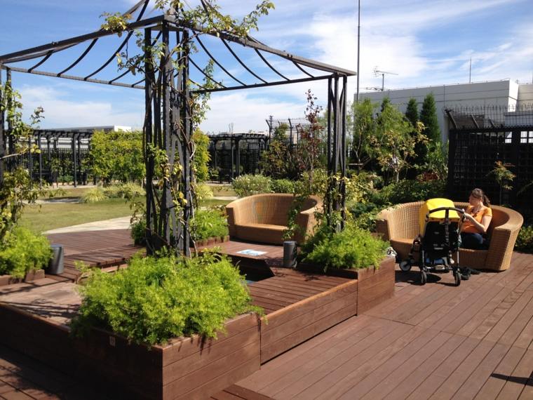 deco wood gazebos garden on the roof