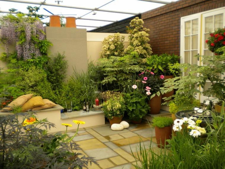 covered terrace garden ideas flowers deco exterior