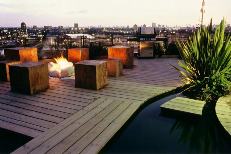 modern garden roof terrace wood ideas landscaping