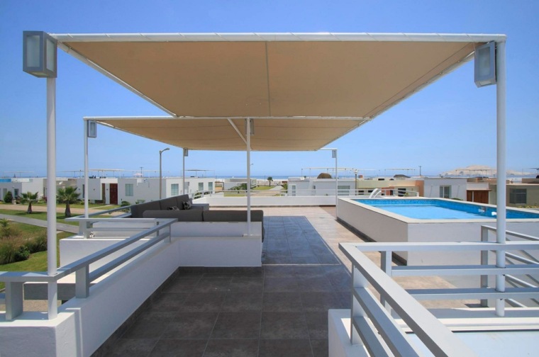 garden roof modern tiling pools pergola