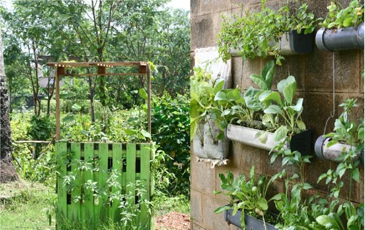 vertical garden wall wood