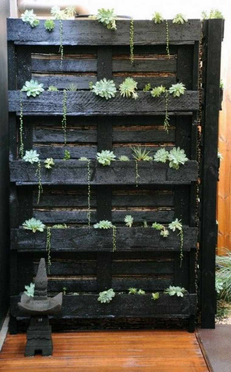 idea garden vertical pallet wood succulent plant