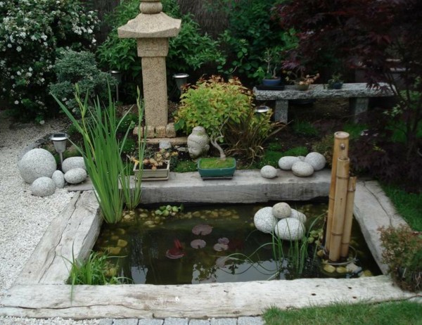 Japanese garden style water deco cheap amenities