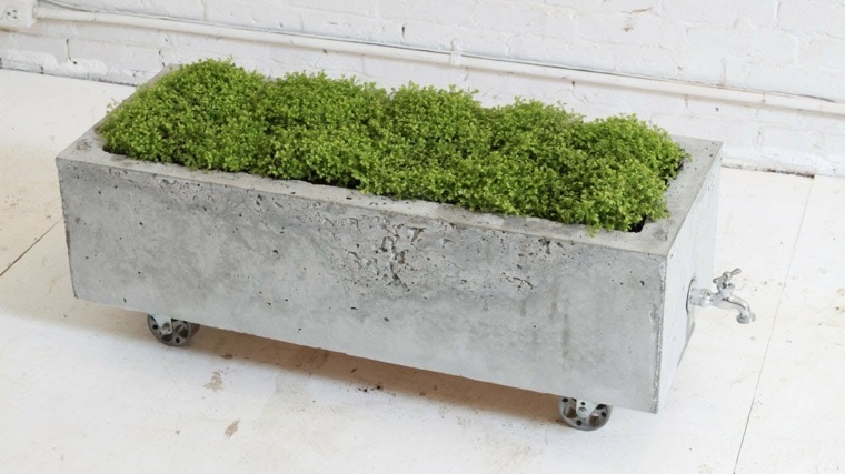 concrete planter rolette idee modern flower box