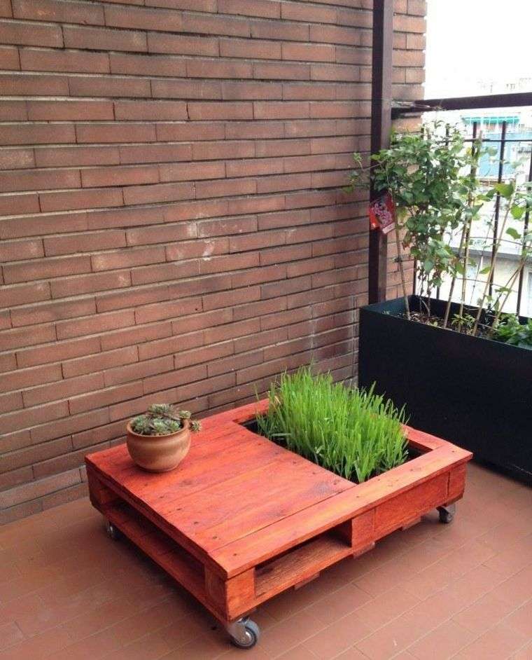 gartner træ palle ruller DIY haven ide møbler udendørs