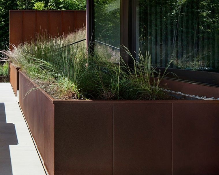 planter outdoor steel corten idea arrange terrace