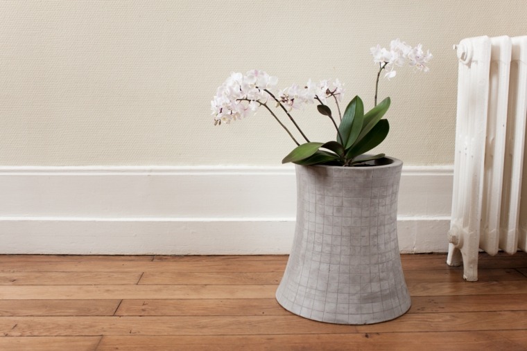 grå vase design grå moderne ide interiør dekorasjon planter