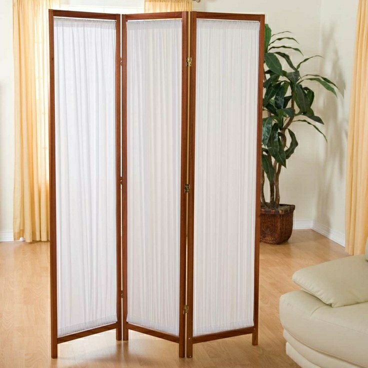 separate the piece folding screen white simple wood cheap a practical solution