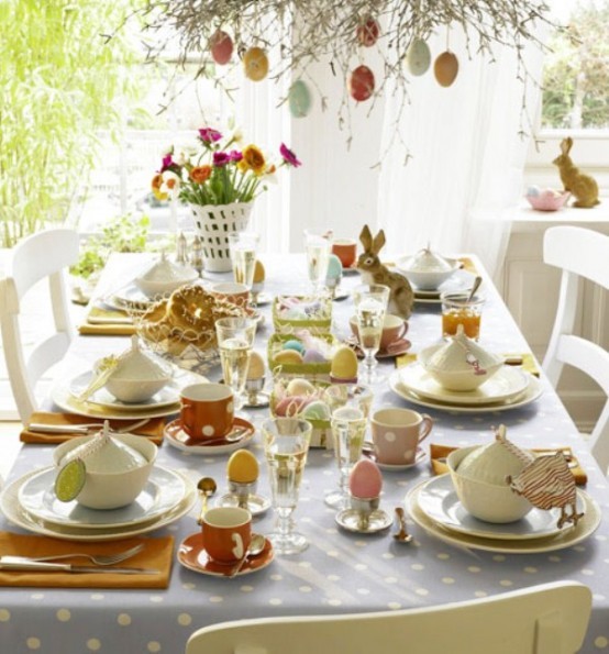 pretty easter table decoration