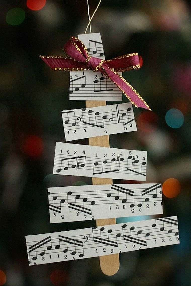 idea christmas tree decoration cheap paper music