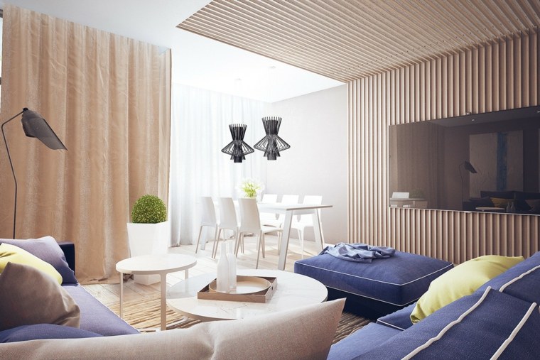 modern living room wall paneling