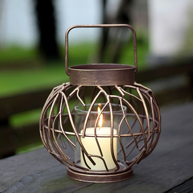 modern metal lantern garden