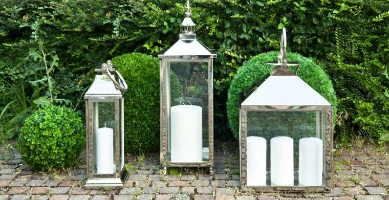 light garden idea candle white design lantern metal glass