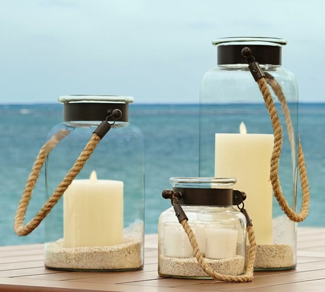 lanterns candles sand