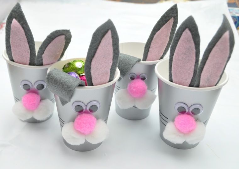 easter bunny deco cawan kapas sarung tangan telinga