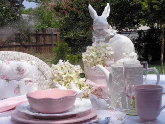 bunny deco table easter