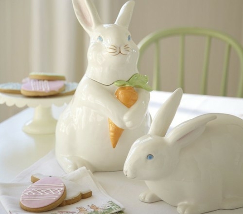 porcelain rabbits deco easter