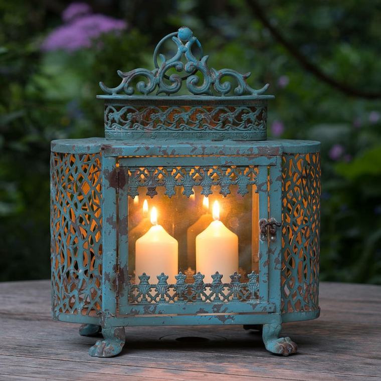 garden lighting idea lantern metal design candle