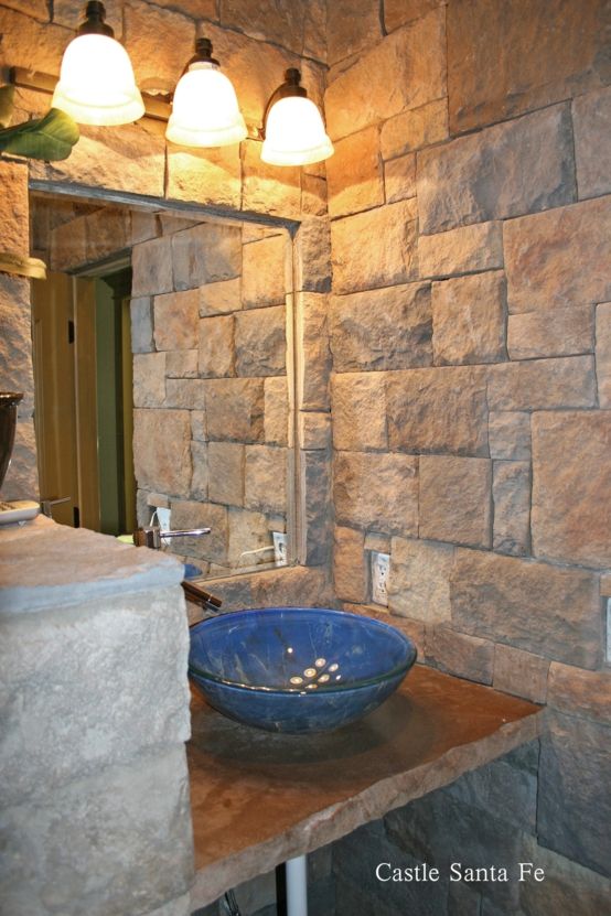 washbasin color blue bathroom stone bath