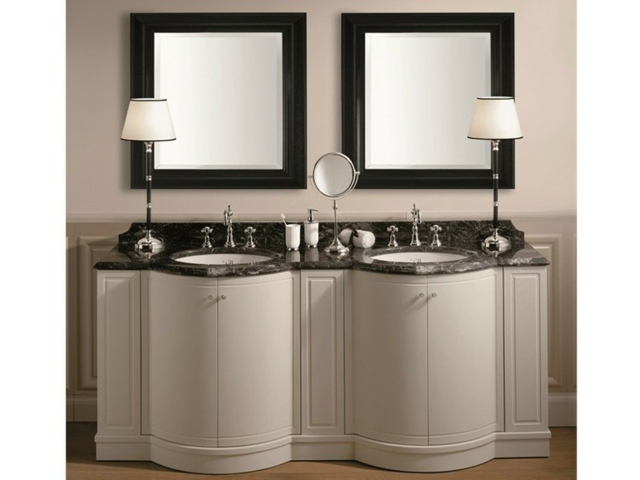 washbasin cabinet white mirrors bathroom