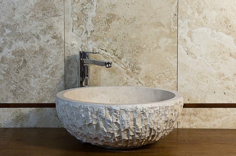 washbasin bathroom design travertine