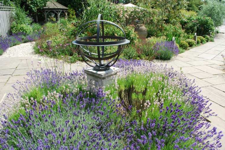 lavender and sculptural sphere