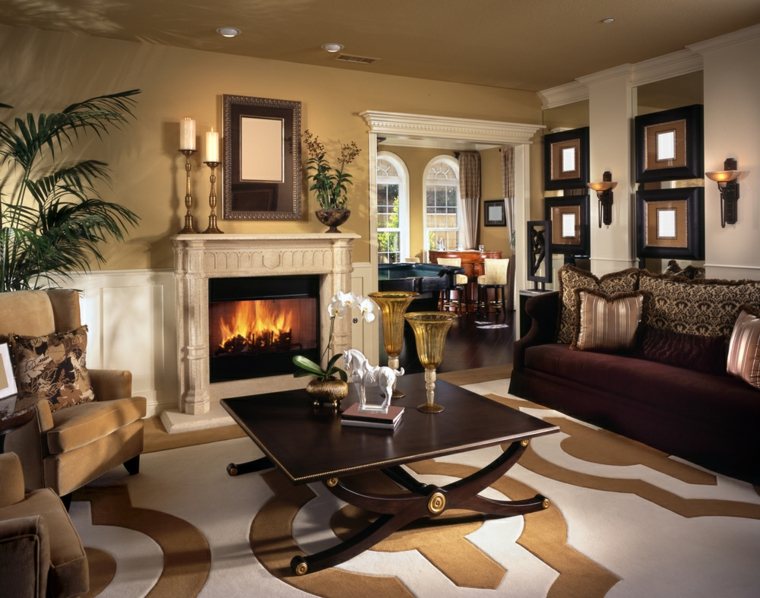 the brown-fireplace lounge