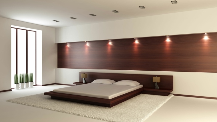 bed floor minimalist bedroom wall paneling
