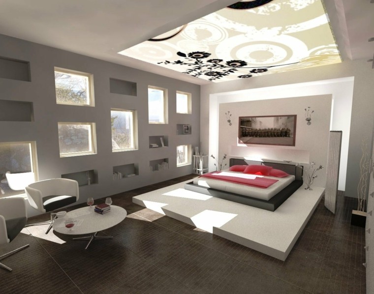 floor bed bedroom modern chic design