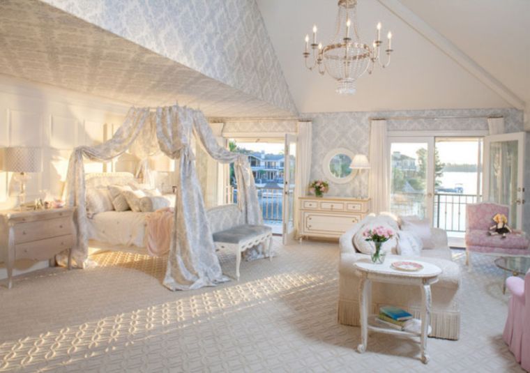 canopy bed room baroque deco