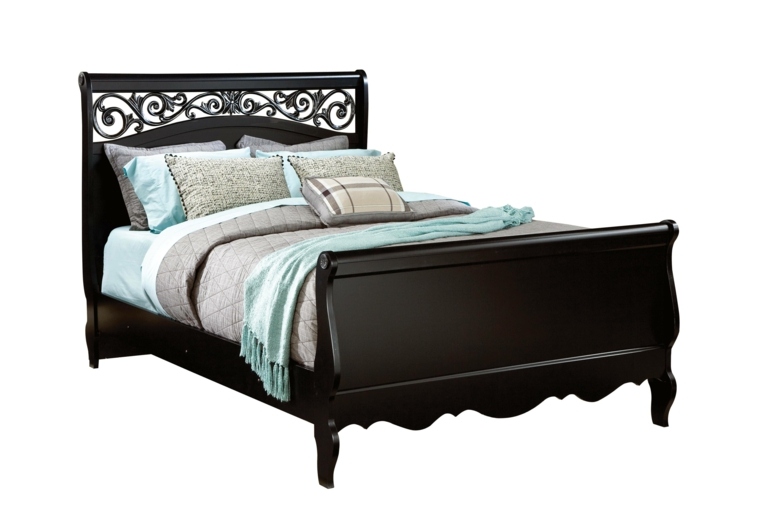 romantic brown wood bed