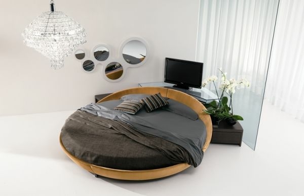 round wooden bed design