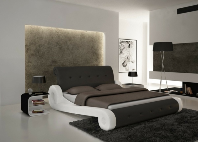 bed frame luxury gray white