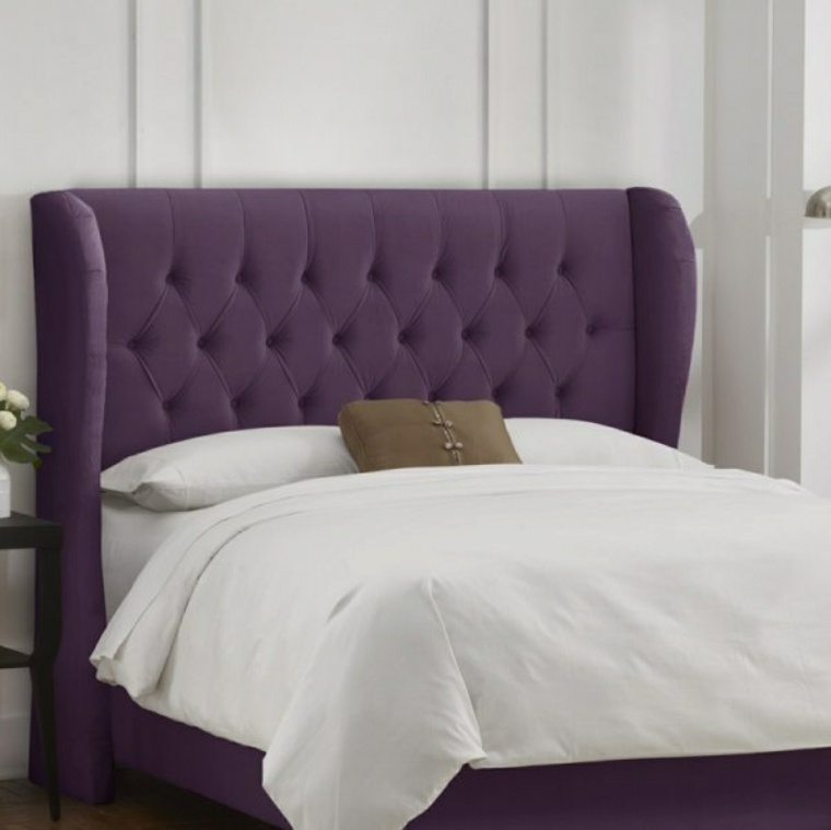 refined purple padded bed