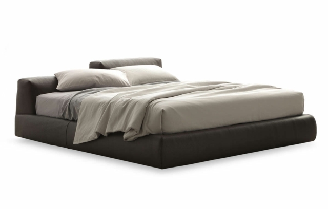 double leather bed