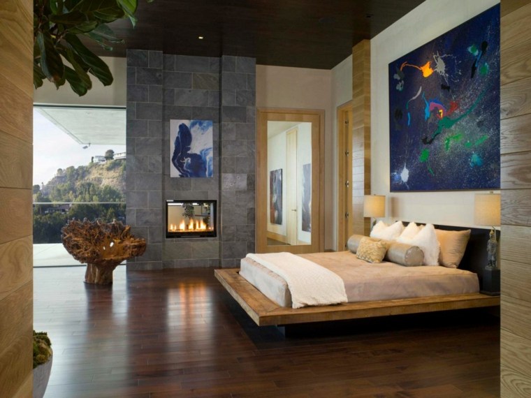 modern style room bed
