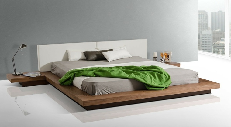 bed wooden floor idea room