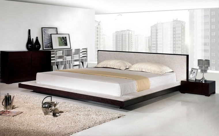 modern wooden platform bed