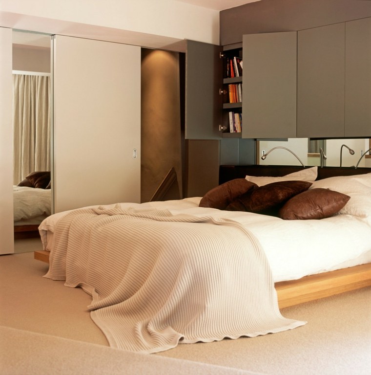 natural wood platform bed