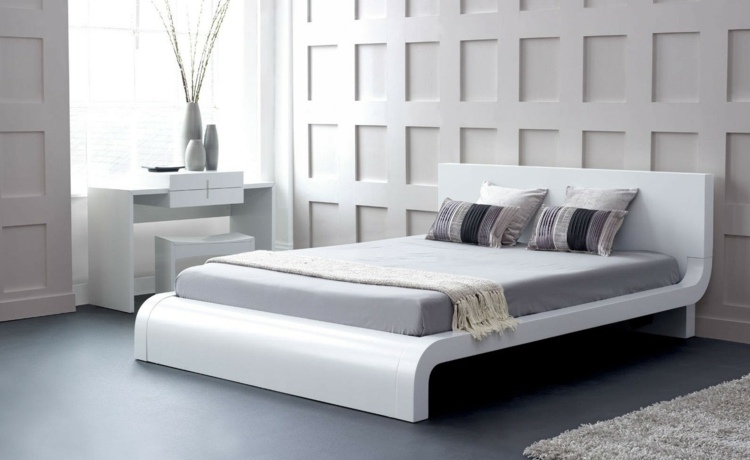 white design platform bed