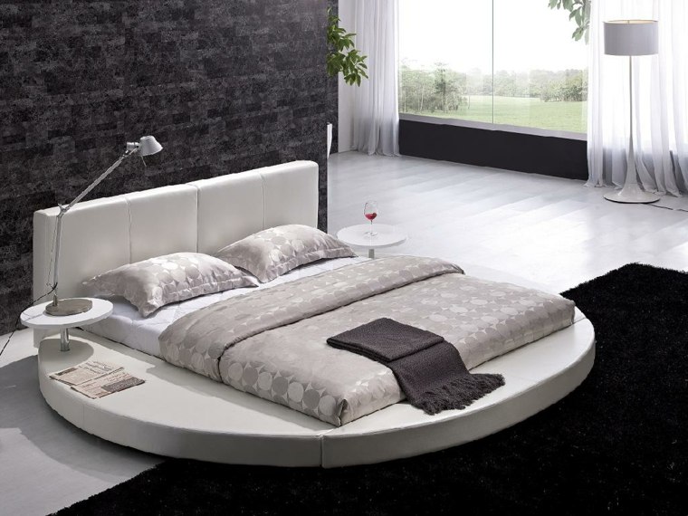 modern round platform bed