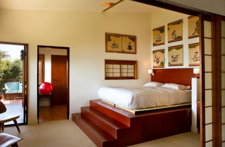 Asian style platform bed