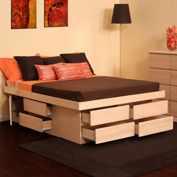 bed stage drawers storage