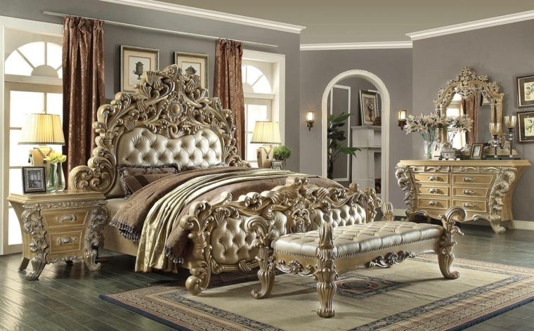 lux gold beige bed complicated shapes