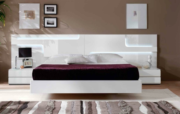 modern white bed purple elegance style