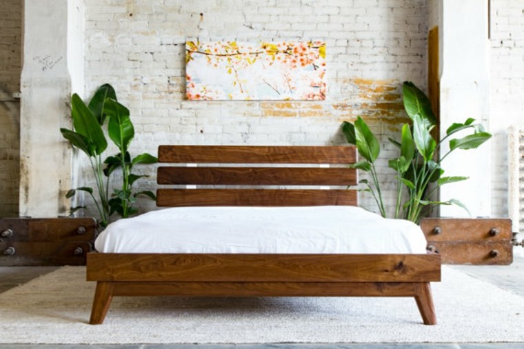 modern bed etsy wood rustic style
