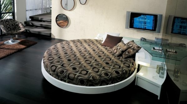 original round modern bed