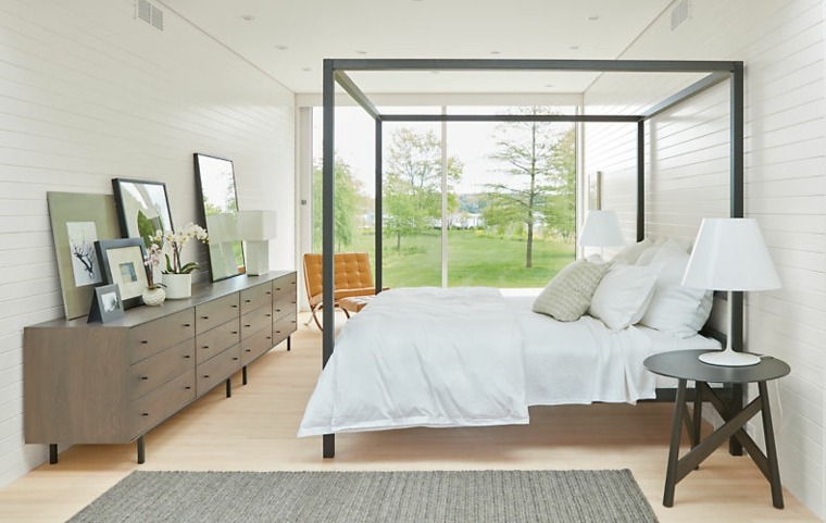modern bed room and board box