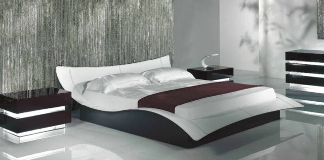 modern white black bed